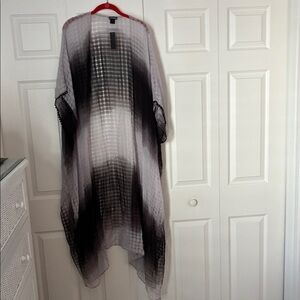 Steve Madden White Sheer Textured Boho Hippie Duster OSFM New